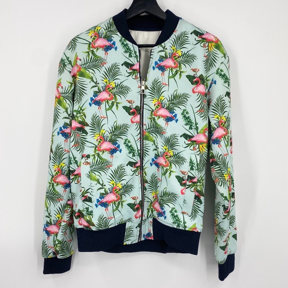Zara Other - Zara mens Flamingo Varisty jacket sz Large